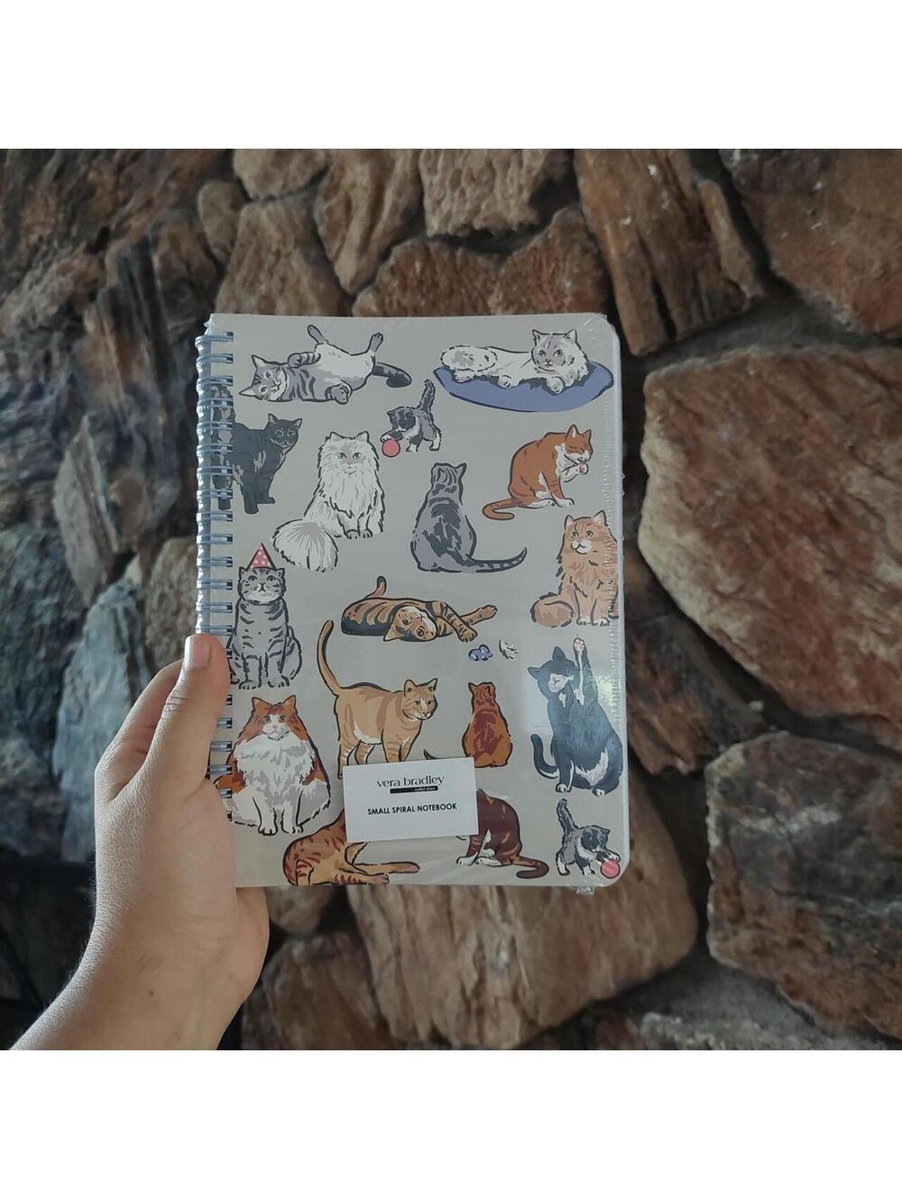 Vera Bradley A Cat's Life Small Spiral Notebook with Pocket NWT